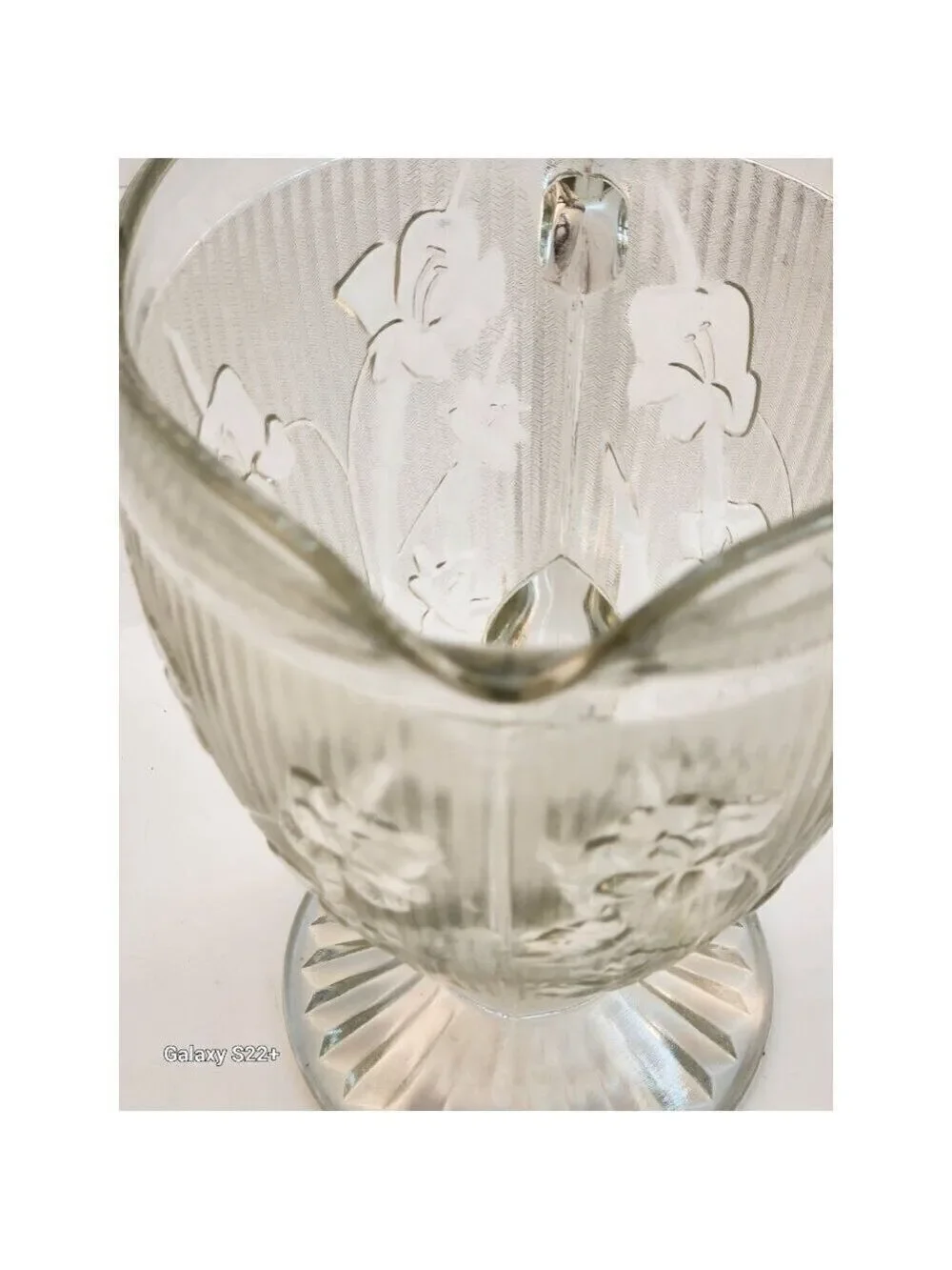 Vintage Jeanette Iris & Herringbone Clear Carnival Depression Glass 9